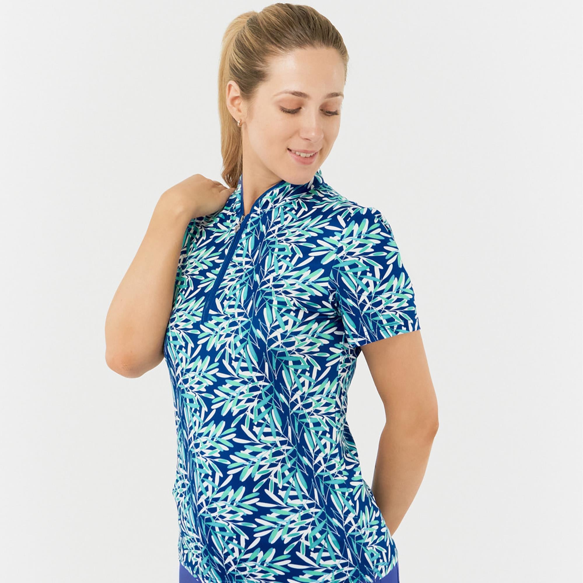 Pure Golf Ellen Ladies Golf Polo Shirt Floating Palms Yale